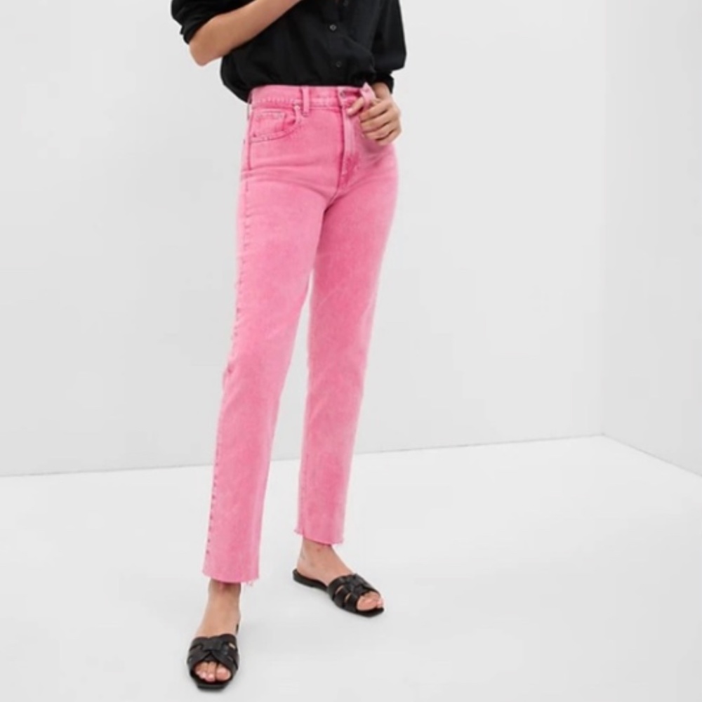 Gap high rise cheeky jean with washwell, hot pink, size 31 S, NWOT